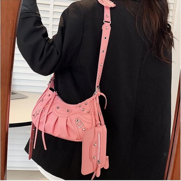 NWOT Y2K Crossbody bag Purse vegan leather Trendy shoulder bag - Picture 5 of 8